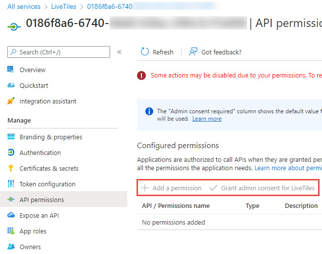 Update Enterprise AD App Registration Permissions Knowledge Base